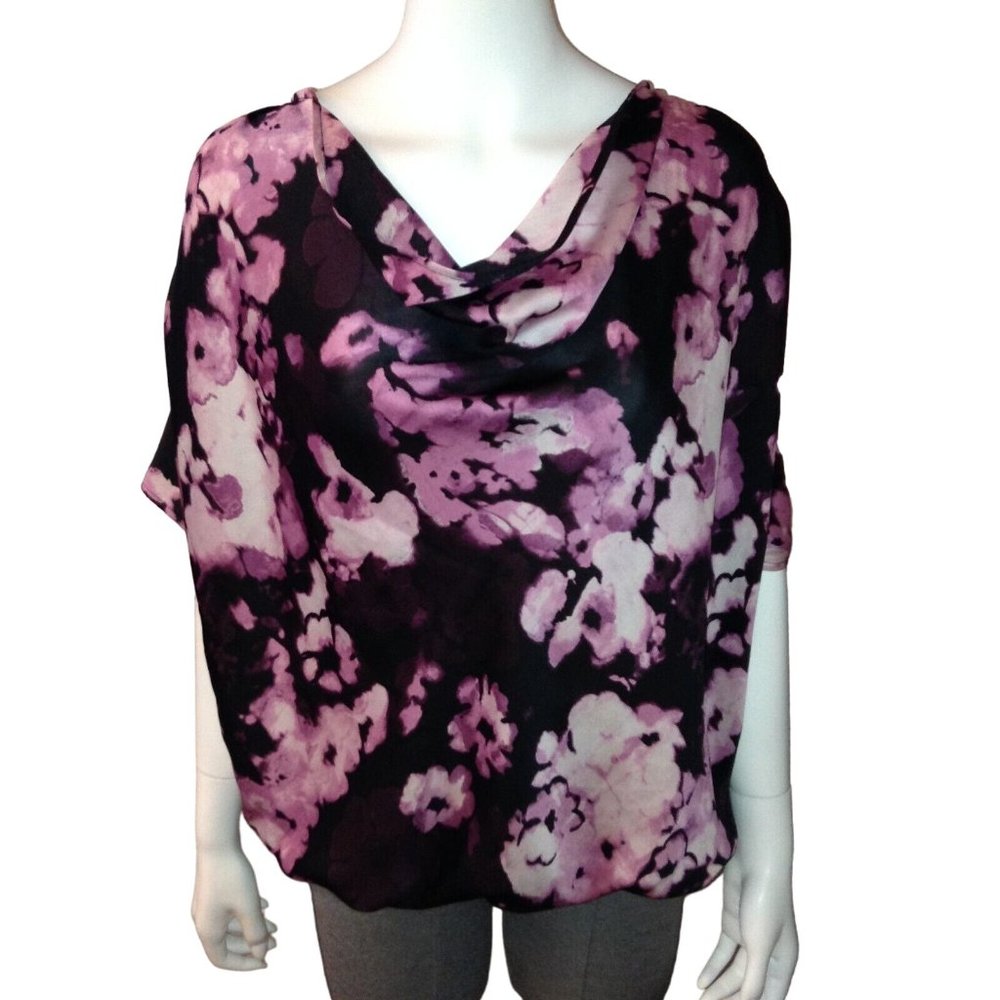 Fashion Bug Top Size  Medium Women's Floral Blouse Knit Tee Draped